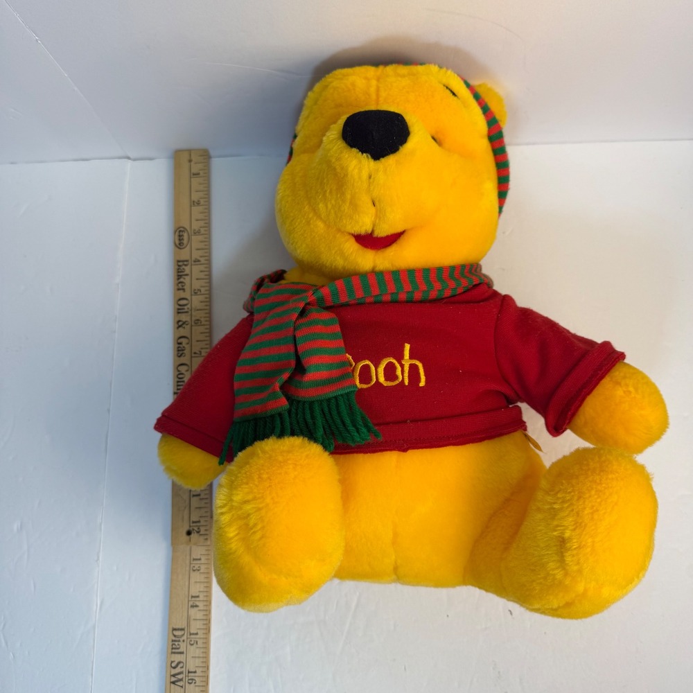 Disney Winnie the Pooh Plush Mattel Arcotoys Christmas Winter Hat Scarf 12 inch - Picture 6 of 8